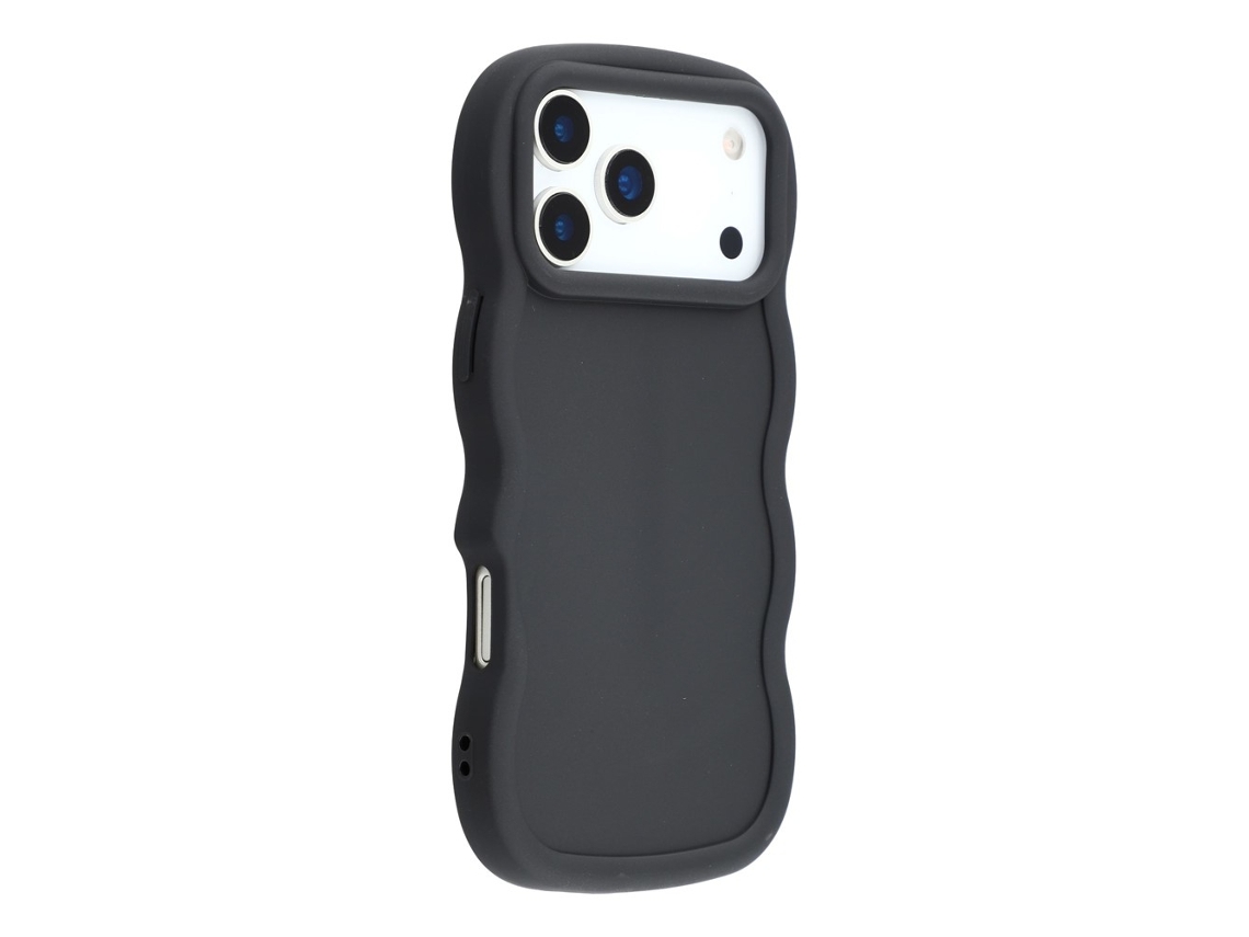 Capa Para Iphone 17 Pro Com Estampa Ondulada Preta
