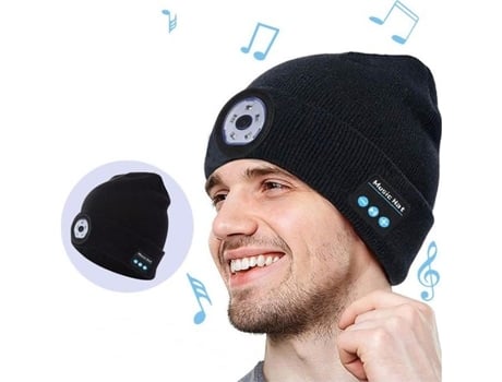LEYTN Bluetooth Music Beanie Led Beanie Cap Fones de Ouvido Sem Fio Música Chapéu para Homens e Mulheres