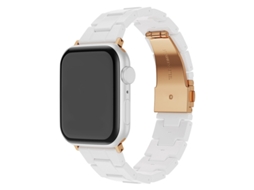 Pulseira transparente de resina cerâmica para Apple Watch 10, Samsung Galaxy Watch 7, Huawei, branca, 22 mm