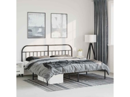 Vidaxl Estrutura De Cama Com Cabeceira 193x203 Cm Metal Preto