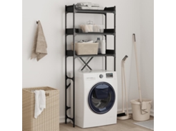 Vidaxl Estante P/ Máquina De Lavar 67x25x163 Cm Deriv. Madeira Preto