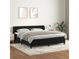 Vidaxl Cama Com Molas/colchão 160x200 Cm Veludo Preto