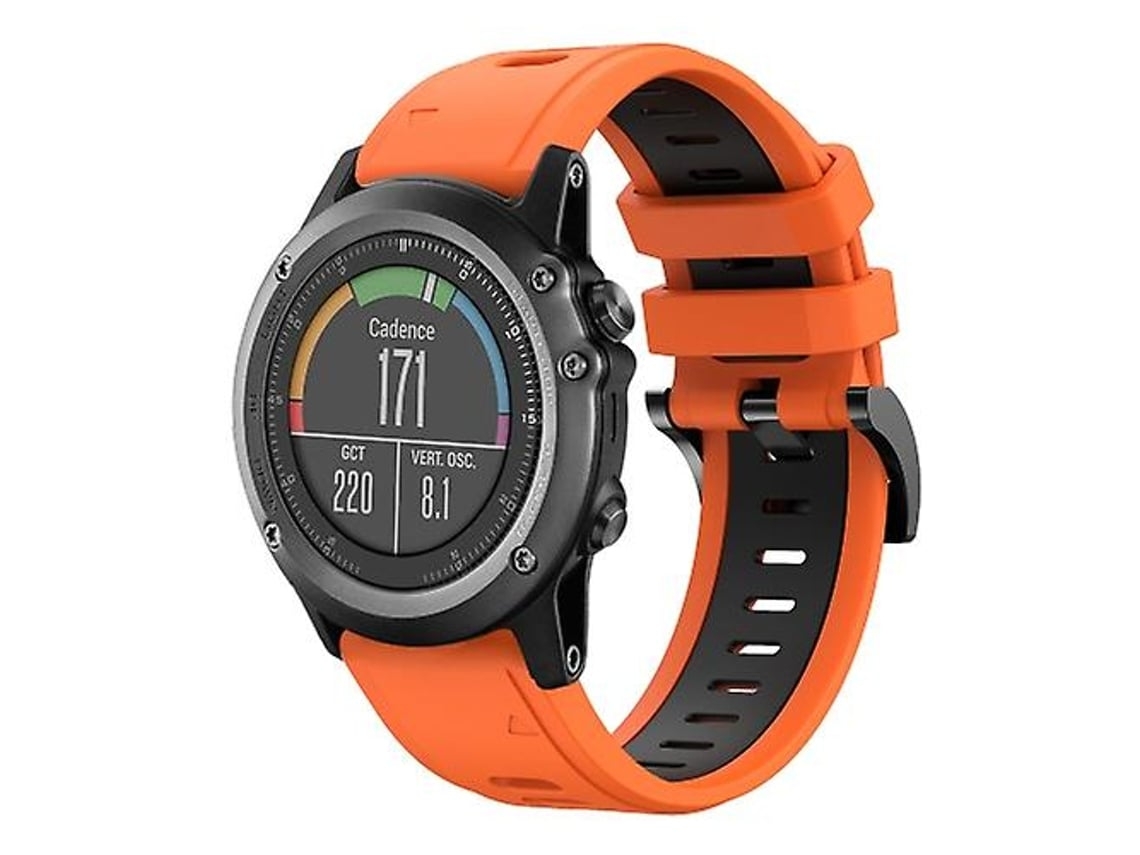 Lurelia Pulseira De Relógio Silicone Laranja E Preta 26 Mm, Compatível Com Garmin Fenix 3 Hr