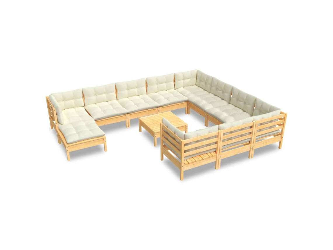 Garden Lounge Set, Garden Lounge Sets Vidaxl Creme Madeira De Pinho (n/a)