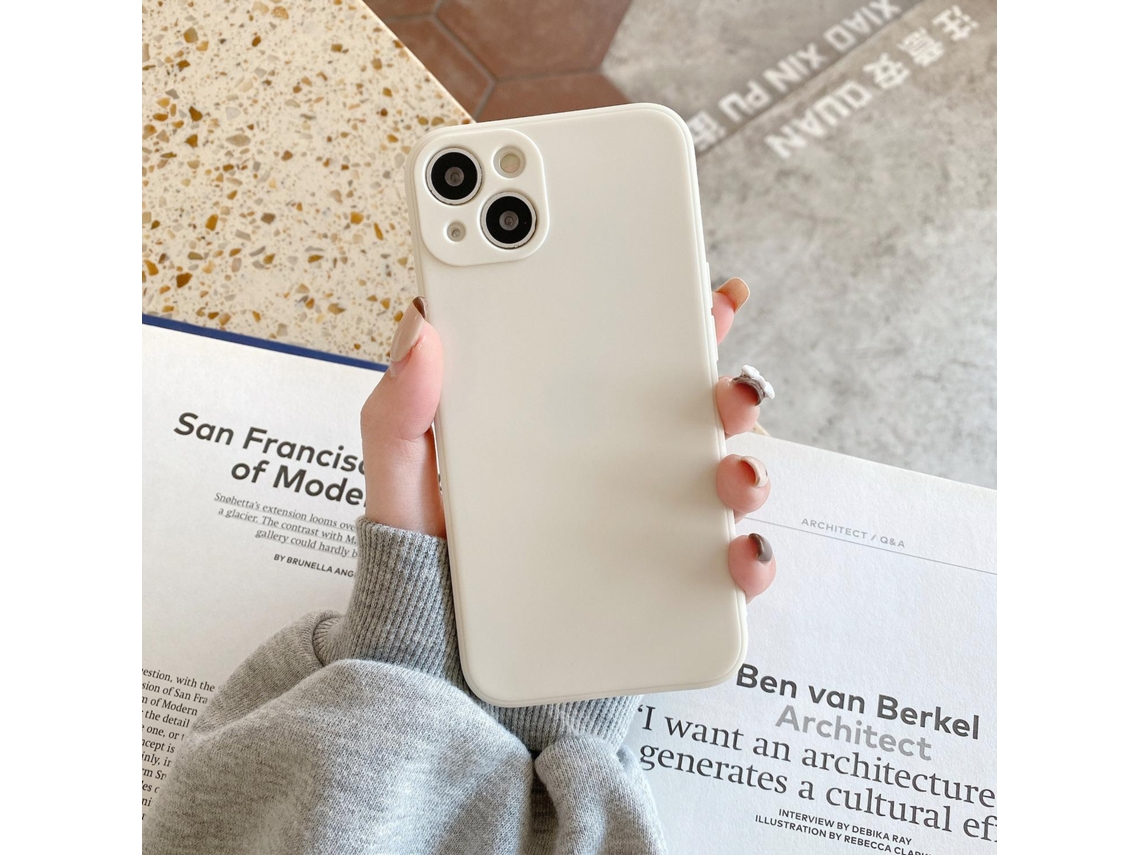 Capa Para Iphone 17, Modelo Cubo Branco Antigo Com Bordas Retas, Imitação De Silicone Líquido, Resistente A Quedas (2 Unidades).