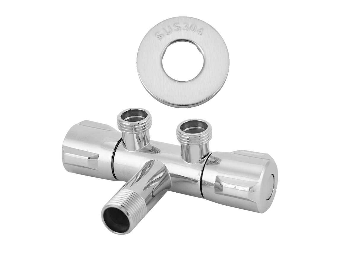 Misturador De Chuveiro/bidê Com Tomada Dupla De Cobre, Ângulo G1/2, Acessórios Para Banheiro
