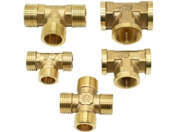 Adaptador de Conector Jardim Cobre Macho e Fêmea 1/2" a 3/4" com Conexão em T Roscada para Mangueira Água, 6