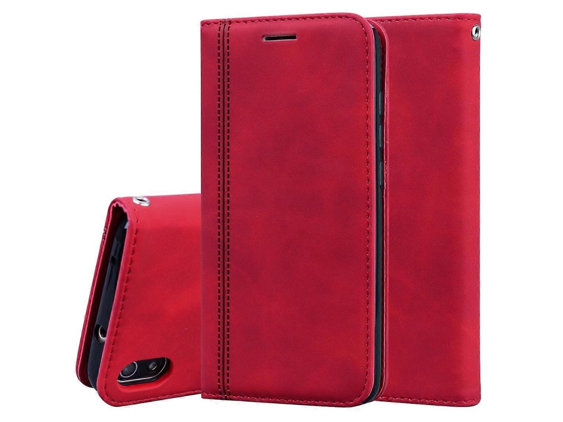 Capa Fosca De Couro Pu Com Aba Horizontal E Fecho Magnético, Suporte, Compartimento Para Cartão E Cordão Para Xiaomi Redmi 7a.