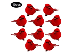 10pcs Adornos de Natal Pássaros Cardinal Clips de Metal para Árvore de Natal Exquisitos | S/MARCA