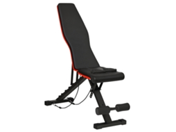 Banco De Musculação Dobrável Com Encosto Ajustável (6 Níveis), Assento (4 Almofada, 130 X 34 X 109 Cm, Preto E Vermelho.