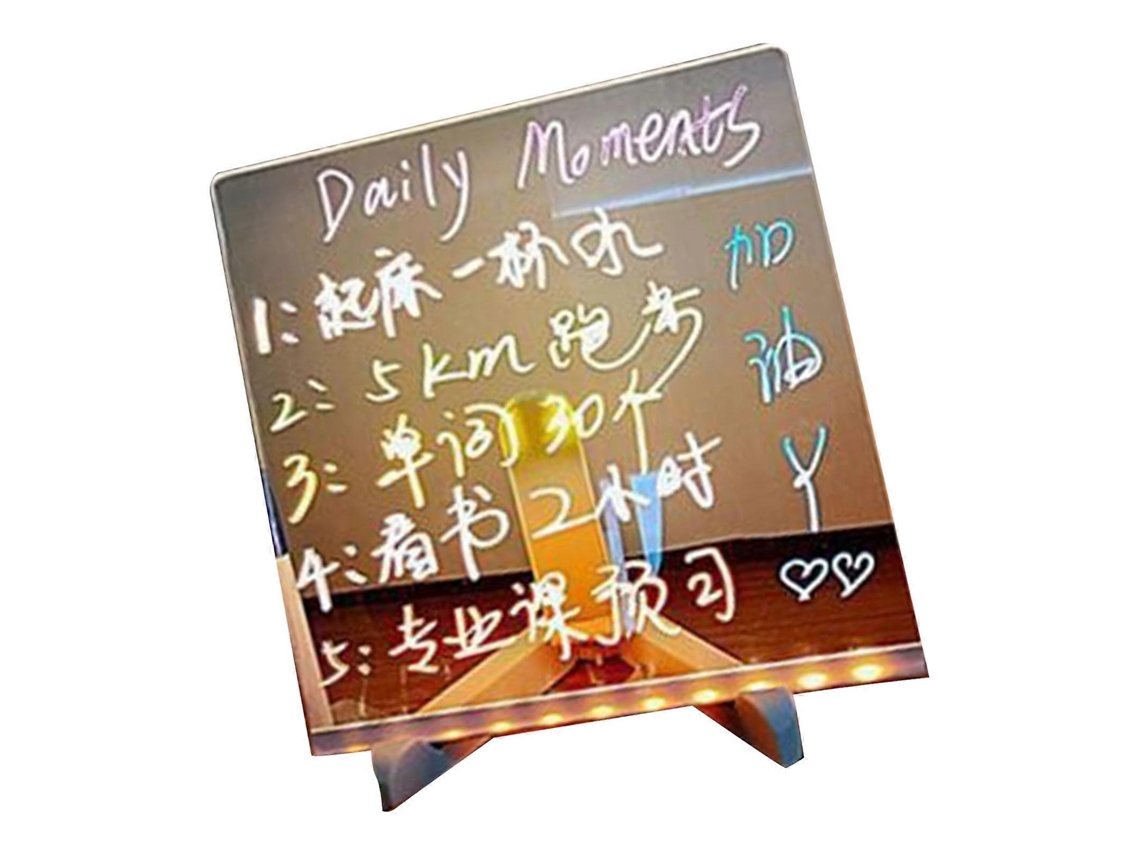 Quadro De Avisos Com Luz Led, Placa Acrílico Transparente, Luminoso Iluminado Para Escrita E Desenho Casa Escritório, Multicolorid Aquaforge