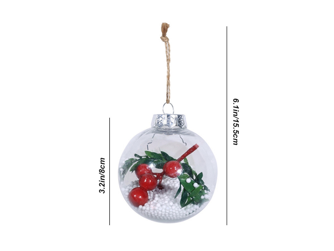 Bolas De Natal De Plástico Transparente (liquidação, Pacote Com 10) Eoocoo