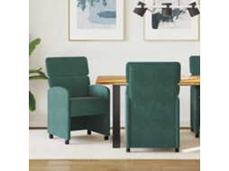 Vidaxl Cadeiras De Jantar Com Rodas 2 Pcs Verde-escuro 58 X 65 X 98 Cm