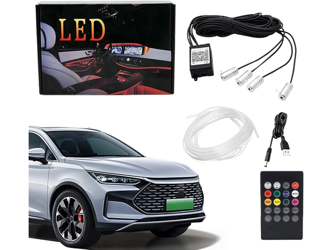Iluminação Led Para Interior De Veículos Decorativa Carros Controlada Por Aplicativo