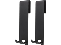 Gancho De Aço Inoxidável Preto, Conjunto De 2 Peças, Porta