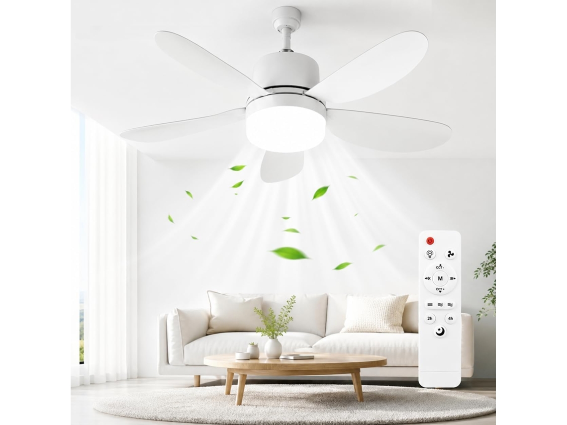 Ventilador De Teto Com Luz E Controle Remoto, E27/e26, Led, Timer - 5
