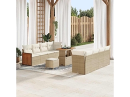 Vidaxl Conjunto De Sofá De Jardim 12 Pcs Bege E Creme Vime Pe