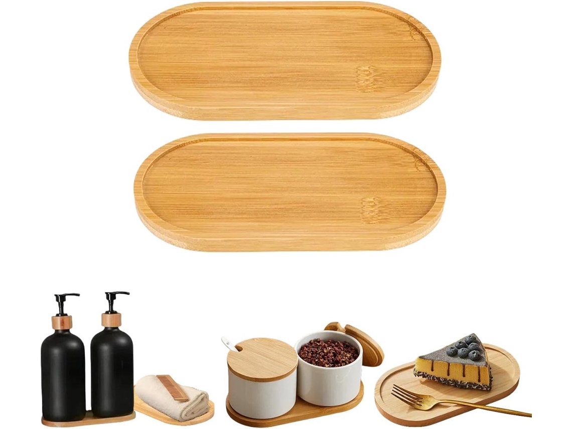 Conjunto De 6 Bandejas Para Servir Pão E Alimentos, Em Madeira, 1 Cm, Formato Redondo, Para Frutas, Sobremesas, Lanches E Mesa De Cozinha