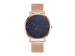 Relógio de Pulso Masculino Zhoulianfa com Pulseira de Malha e Mostrador Redondo Ouro Rosa