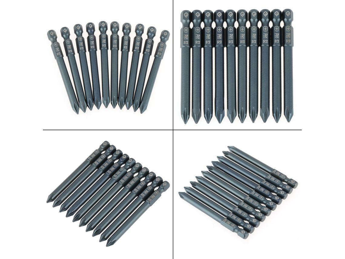 Conjunto De Pontas Ph1 Em S2 Steel, 75mm, Marca Laxiscreed Com Encaixe De 1/4"