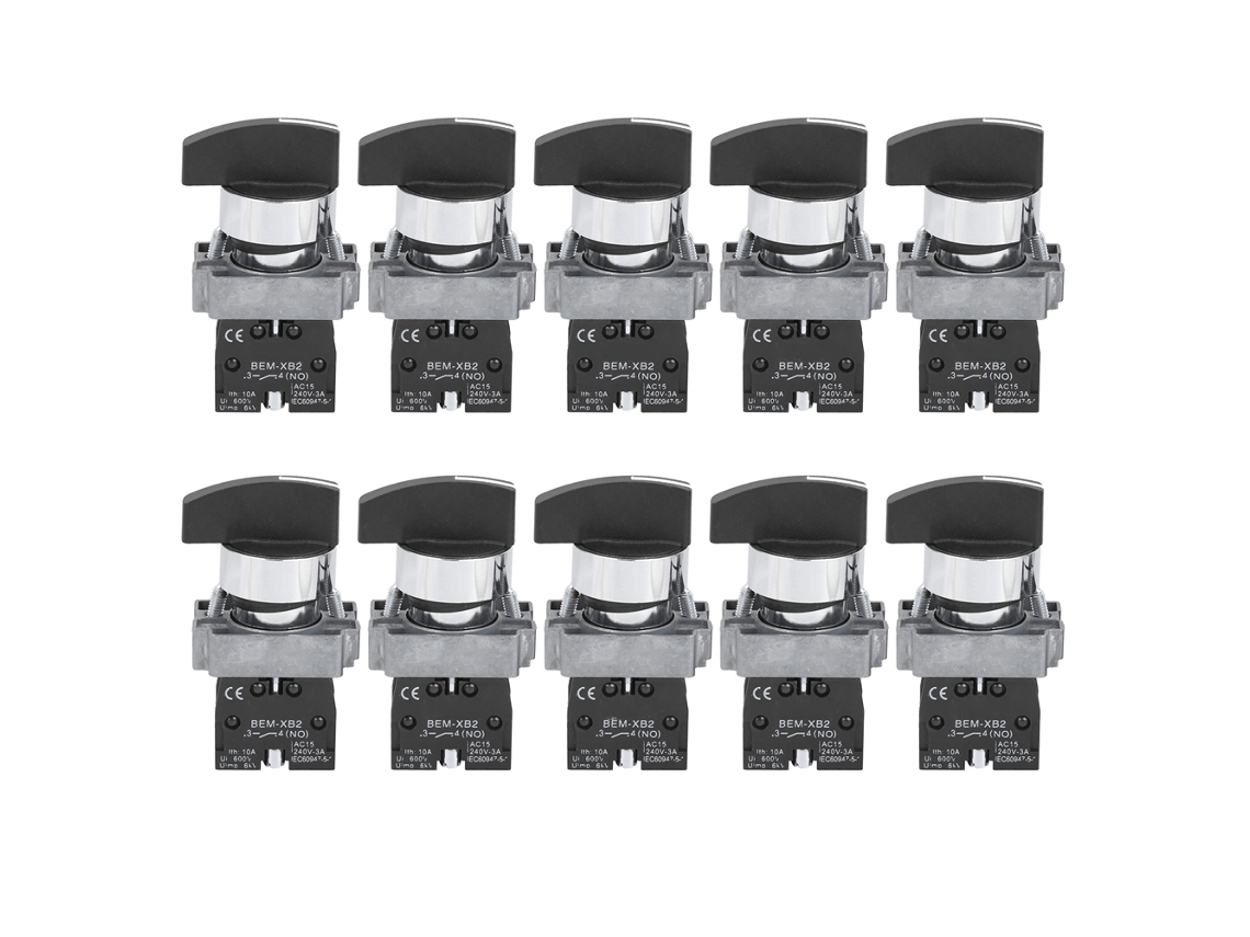 10 Peças Interruptor Rotativo Normalmente Fechado Berm Ac240v Bem‑xb2‑20x/31‑c Elementos de Controle Industrial