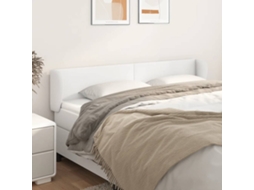 Vidaxl Cabeceira De Cama C/ Abas Couro Artificial163x23x78/88cm Branco