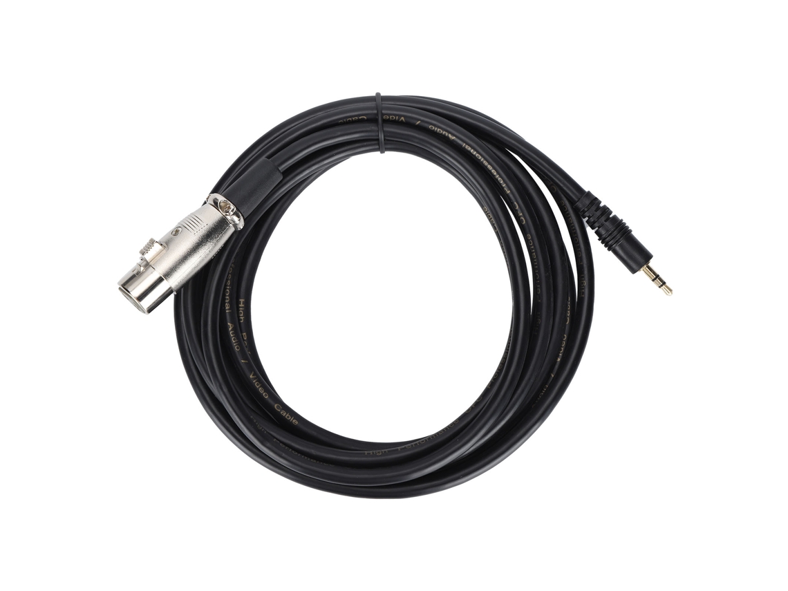 Cabo Xlr Mali Fêmea para 3.5mm Jack Sinal Balanceado 3m para Microfone Estúdio Performance