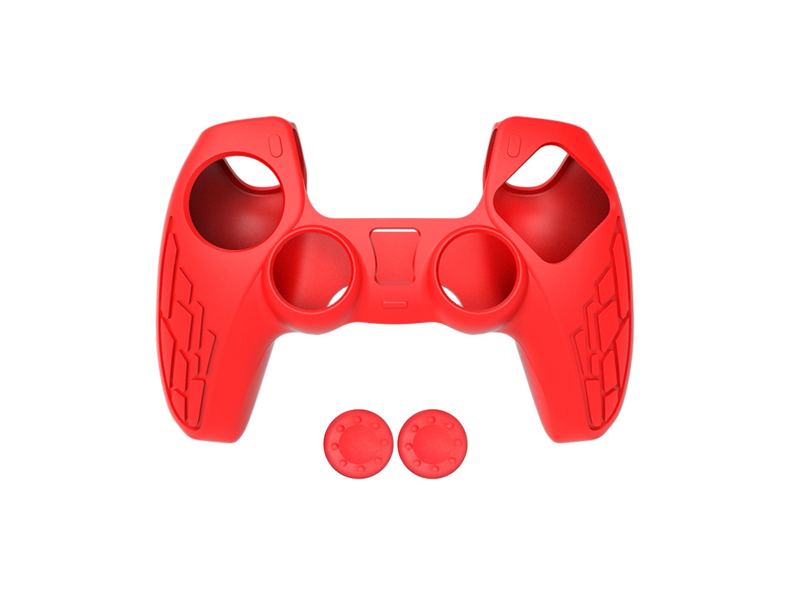 Capa Para Ps5 Com 2 Protetores De Polegar (vermelhos) Spqment