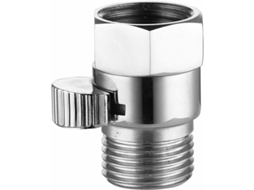 Válvula De Corte De Chuveiro Ulisem Em Latão Com Interruptor, Rosca Macho/fêmea De 1/2". Cromada