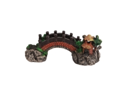 Decoração De Aquário E Paisagismo Com Ponte, Peixes E Ornamentos
