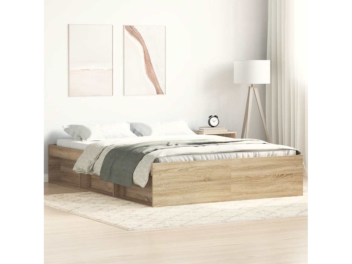 Estrutura De Cama 140x190 Cm Carvalho Sonoma