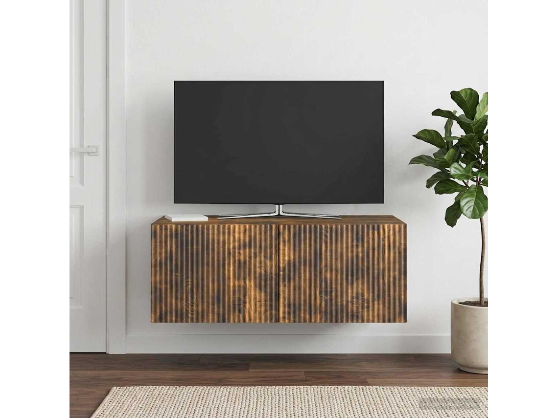 Vidaxl Gabinete De Tv De Parede Carvalho Fumado 78,5 X 41 X 30 Cm