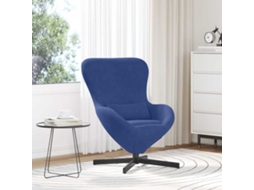 Vidaxl Cadeira Ovo Azul Polícia 63 X 73 X 90 Cm Veludo