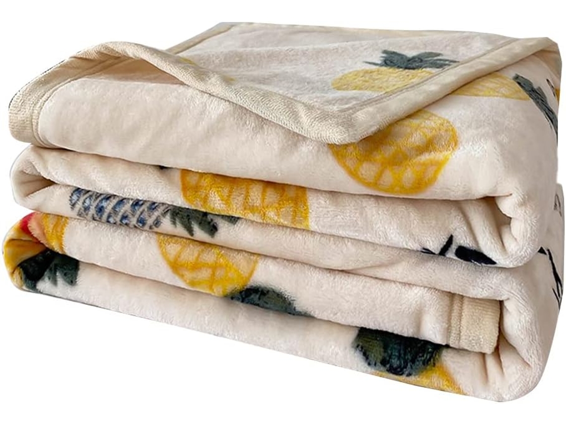 Manta de Inverno Fansu em Fleece com Estampa Nórdica Frutas Flanela Grossa Macia e Quente para Cama Infantil S