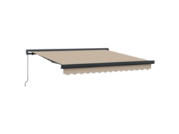 Conjunto 1 Toldo Retrátil Vidaxl Bege Lona (300 X 250 Cm)