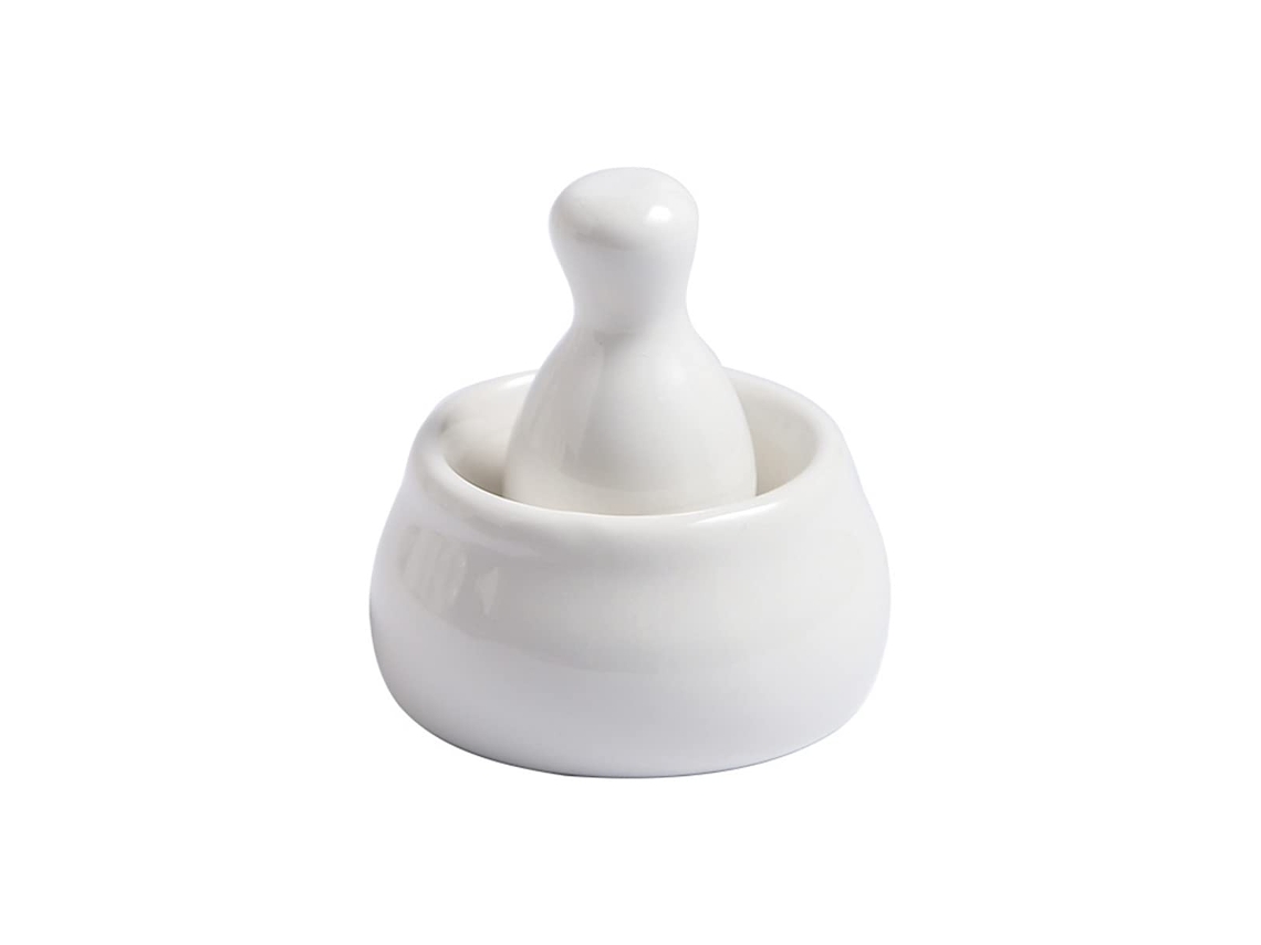 Mini Pilão e Almofariz de Cerâmica Branca, Perfeito para Triturar Tabletes, Também Adequado Moer Especiarias, Ervas, Etc. AQUAFORGE