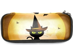 Estojo De Lápis Halloween Com Estampa Gato E Lua Cheia, Grande Capacidade Marcadores, Organizador Escolar,