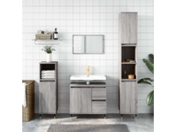 Vidaxl Armário Wc 65x33x60 Cm Derivados De Madeira Sonoma Cinzento