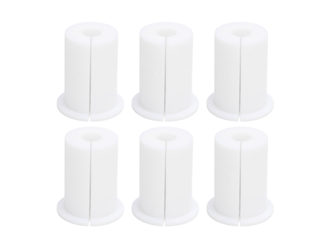 Kit De Passagem De Cabos 6 Peças 2,54cm Bushing De Silicone Para Parede Ethernet Satélite Retangular Branco