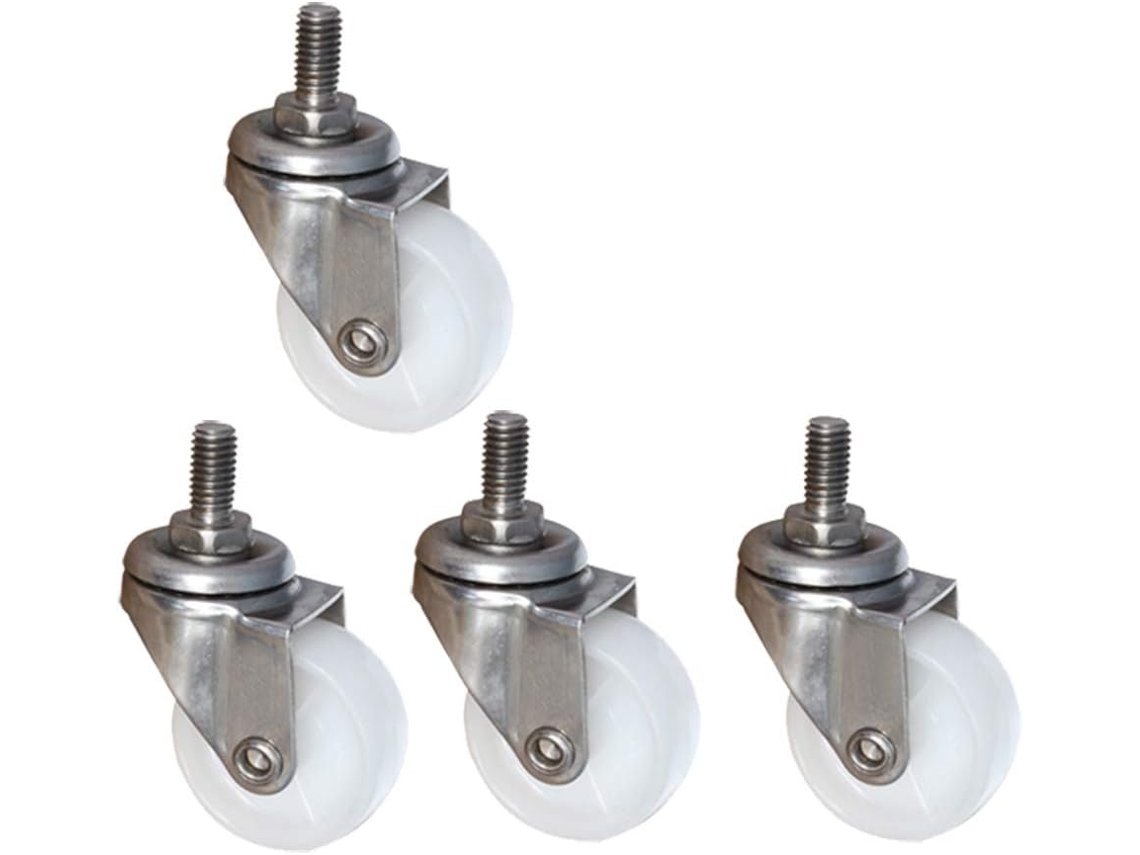 Noxidável 304, Parafusos M8, Rodízios Giratórios De N, 4 Unidades, Nylon, Aço, Inoxidável, Com Freio