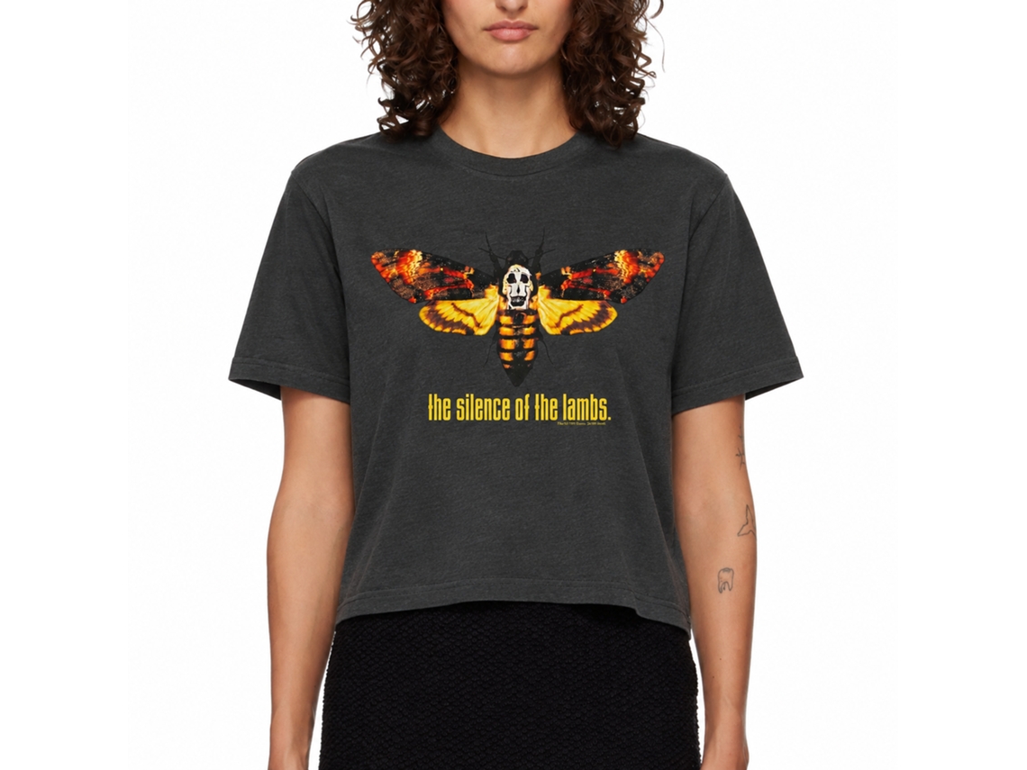 Rockinstone Silence Of The Lambs Movie Moth Heather Black Adult T-shirt Size:xxl