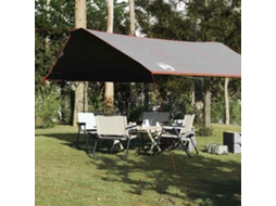Vidaxl Lona De Campismo 420x440 Cm Impermeável Cinzento E Laranja
