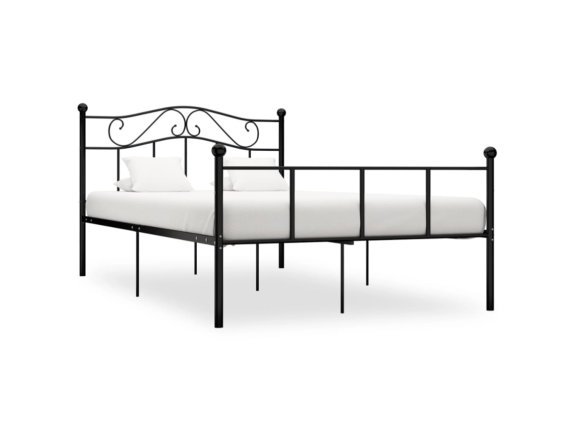 Vidaxl Estrutura De Cama Em Metal Preto 160x200 Cm