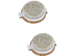 Conjunto De 2-escovas Banho Corporal Beaupretty Em Crina Cavalo Natural Escova Para As Costas Massagem E Esfoliação