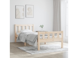Vidaxl Estrutura De Cama Solteiro 90x190 Cm Madeira Maciça