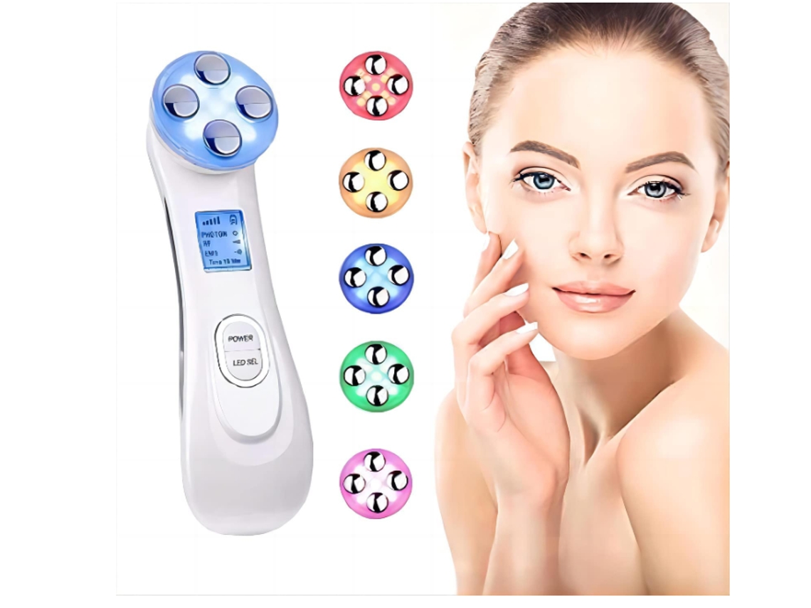 Dispositivo de Beleza Ultrassônico Máquina Facial Antirrugas de Alta Frequência e Ultrassônico 5 em 1 Branco Chronus DREAM5