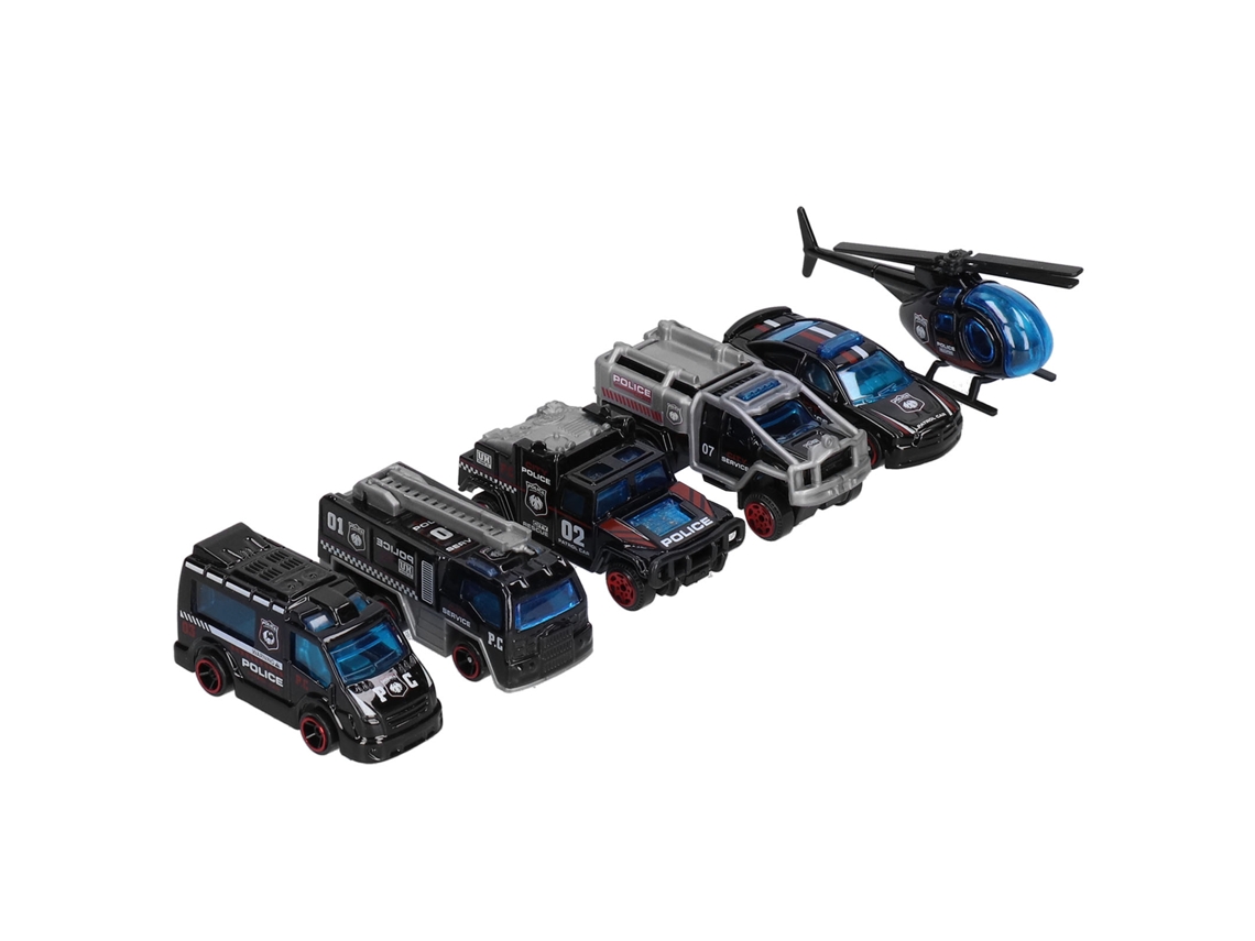 Primerox 6pcs Brinquedo de Carro de Liga para Crianças com Helicóptero Presente Decoração