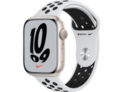 APPLE Watch Nike GPS 45 mm Luz das Estrelas com Bracelete Desportiva Nike Platina-pura/Preto