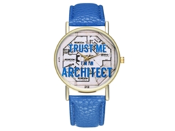 Relógio feminino moderno, relógio de pulso de quartzo azul para mulheres e homens.