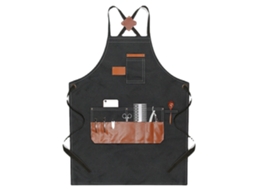 Avental de Barbeiro Preto Bolsos S/MARCA